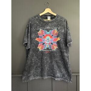 Journey Freedom Tour 2024 Mineral Wash Graphic Band Tee Charcoal Gray Size 2XL